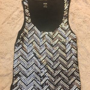 Michael Kors Sequin Knit Tank Sz L